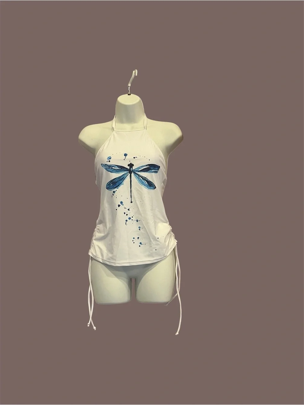 Women’s Dragonfly Print Halter Swimsuit Top – Size M – NWOT